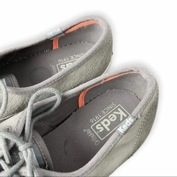 Keds  Grey Suede Lace Up Plimsolls Sneakers - Picture 5 of 6